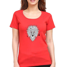 Load image into Gallery viewer, Lion T-Shirt for Women-Red-Ektarfa.online
