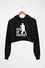 Load image into Gallery viewer, Sachin Tendulkar God Crop HOODIE FOR WOMEN-Black-Ektarfa.online
