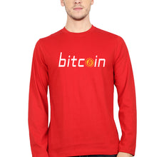 Load image into Gallery viewer, Cryptocurrency Bitcoin Full Sleeves T-Shirt for Men-Red-Ektarfa.online
