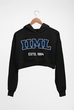 Load image into Gallery viewer, IIM Lucknow Crop HOODIE FOR WOMEN-Black-Ektarfa.online
