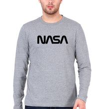 Load image into Gallery viewer, NASA Full Sleeves T-Shirt for Men-Grey Melange-Ektarfa.online

