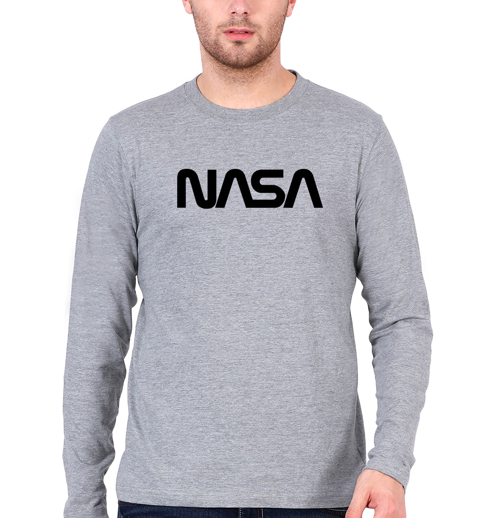 NASA Full Sleeves T-Shirt for Men-Grey Melange-Ektarfa.online