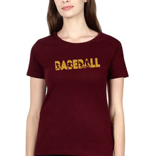 Load image into Gallery viewer, Baseball T-Shirt for Women-Maroon-Ektarfa.online
