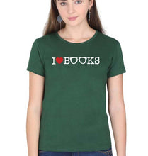 Load image into Gallery viewer, Love Books T-Shirt for Women-Dark Green-Ektarfa.online
