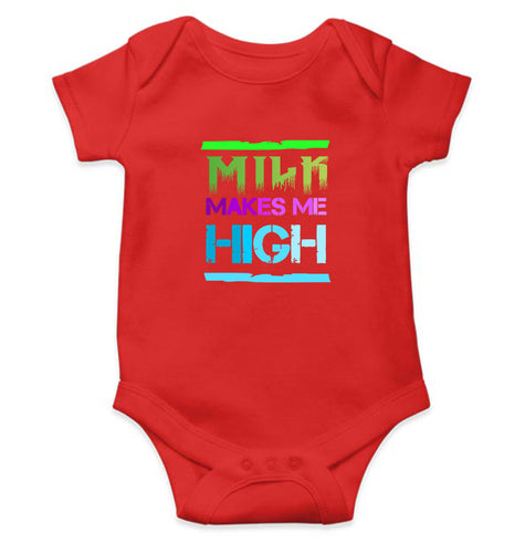 Milk Make Me High Kids Romper For Baby Boy/Girl-0-5 Months(18 Inches)-RED-Ektarfa.online