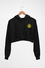 Load image into Gallery viewer, Borussia Dortmund Crop HOODIE FOR WOMEN-Black-Ektarfa.online
