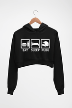 Load image into Gallery viewer, PUBG Eat Sleep Pubg Crop HOODIE FOR WOMEN-Black-Ektarfa.online

