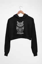 Load image into Gallery viewer, Owl Crop HOODIE FOR WOMEN-Black-Ektarfa.online
