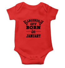 Load image into Gallery viewer, Legends are Born in January Kids Romper For Baby Boy/Girl-0-5 Months(18 Inches)-RED-Ektarfa.online
