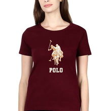 Load image into Gallery viewer, Polo T-Shirt for Women-Maroon-Ektarfa.online
