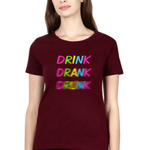 Load image into Gallery viewer, Drink Alcoholic T-Shirt for Women-Maroon-Ektarfa.online
