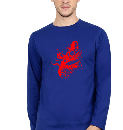 Hanuman Ji (God) Full Sleeves T-Shirt for Men-Royal blue-Ektarfa.online