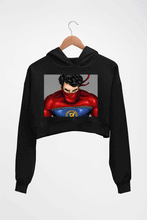 Load image into Gallery viewer, Minnal Murali Crop HOODIE FOR WOMEN-Black-Ektarfa.online
