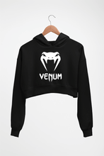 Load image into Gallery viewer, UFC Venum Crop HOODIE FOR WOMEN-Black-Ektarfa.online
