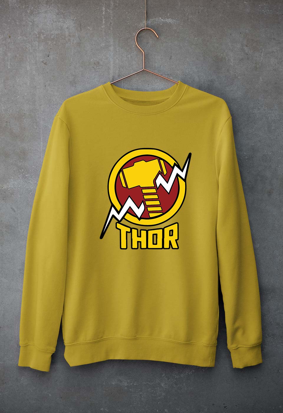 Thor Superhero Unisex Sweatshirt for Men/Women-Mustard Yellow-Ektarfa.online