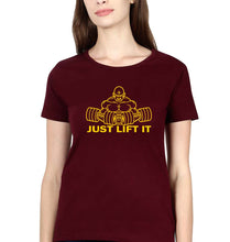 Load image into Gallery viewer, Gym Lift T-Shirt for Women-Maroon-Ektarfa.online
