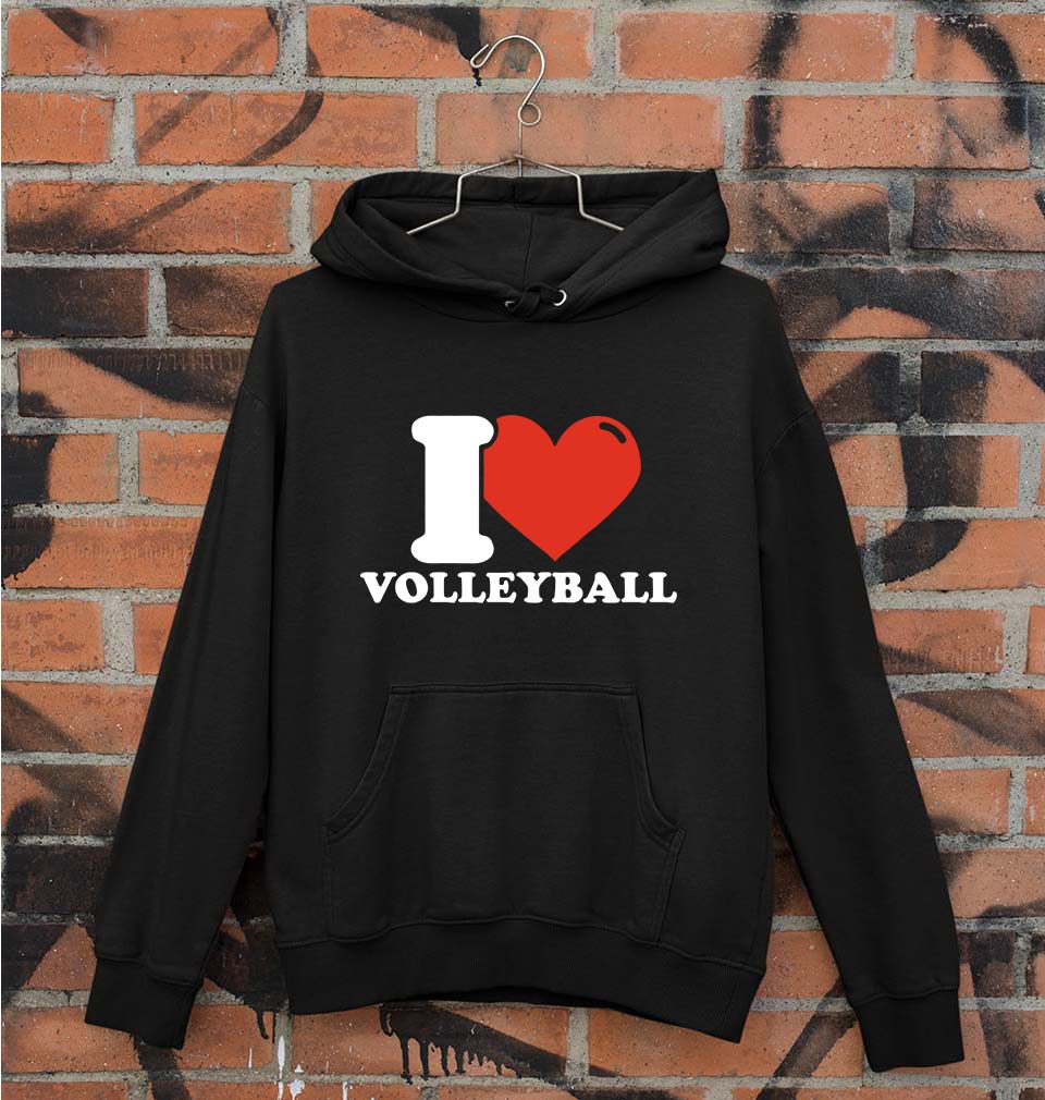 I Love Volleyball Unisex Hoodie for Men/Women-Black-Ektarfa.online