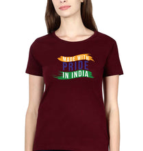 Load image into Gallery viewer, Made in India T-Shirt for Women-Maroon-Ektarfa.online
