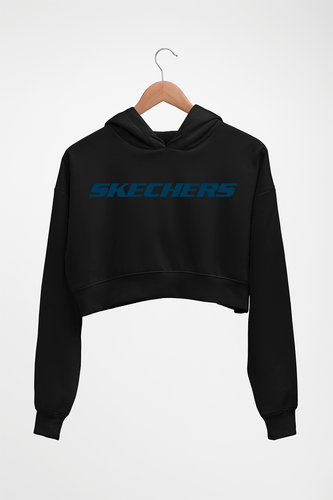SKECHERS Crop HOODIE FOR WOMEN-Black-Ektarfa.online