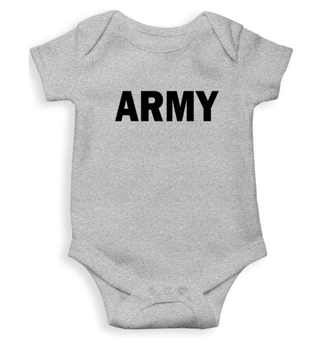 ARMY Kids Romper For Baby Boy/Girl-0-5 Months(18 Inches)-Grey-Ektarfa.online