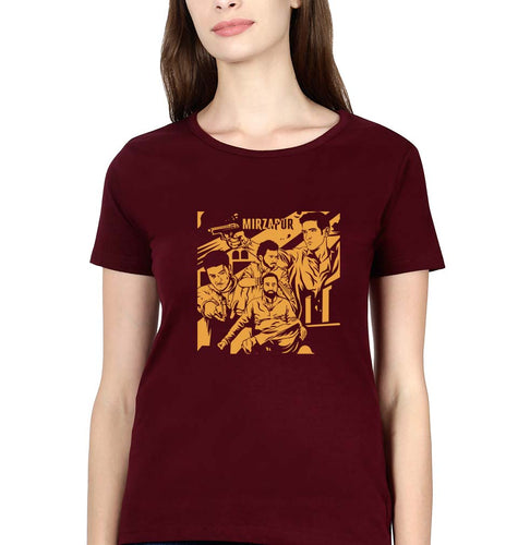 Mirzapur T-Shirt for Women-Maroon-Ektarfa.online