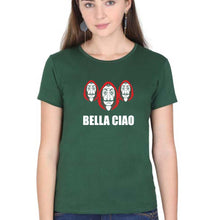 Load image into Gallery viewer, Money Heist Bella Ciao T-Shirt for Women-Dark Green-Ektarfa.online
