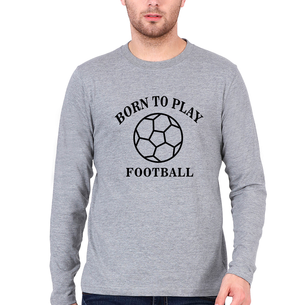 Play Football Full Sleeves T-Shirt for Men-Grey Melange-Ektarfa.online