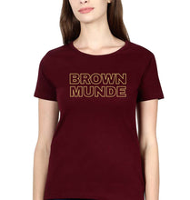 Load image into Gallery viewer, BROWN MUNDE T-Shirt for Women-Maroon-Ektarfa.online
