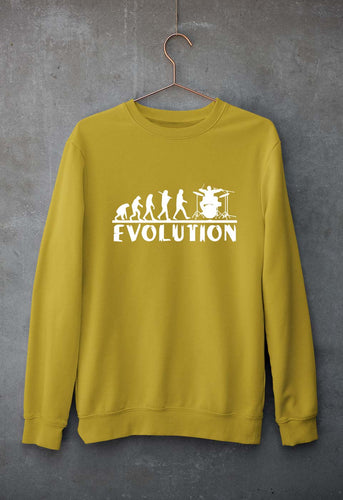 Drummer Evolution Unisex Sweatshirt for Men/Women-Mustard yellow-Ektarfa.online