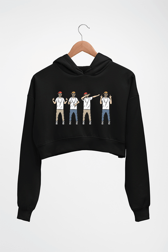 Hip Hop Style Crop HOODIE FOR WOMEN-Black-Ektarfa.online