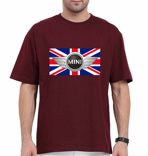 Mini Cooper Oversized T-Shirt for Men-Maroon-Ektarfa.online