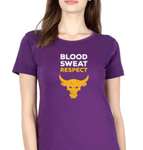 Load image into Gallery viewer, Blood Sweat Respect Gym T-Shirt for Women-Purple-Ektarfa.online
