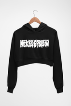 Load image into Gallery viewer, Nekrogoblikon Crop HOODIE FOR WOMEN-Black-Ektarfa.online
