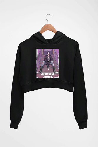 Jessica Jones Crop HOODIE FOR WOMEN-Black-Ektarfa.online