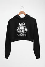 Load image into Gallery viewer, Viking Crop HOODIE FOR WOMEN-Black-Ektarfa.online
