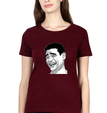 Load image into Gallery viewer, Yao Ming Face(Bitch Please) T-Shirt for Women-Maroon-Ektarfa.online
