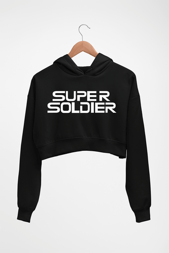 Super Soldier Crop HOODIE FOR WOMEN-Black-Ektarfa.online