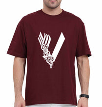 Load image into Gallery viewer, Vikings Oversized T-Shirt for Men-Maroon-Ektarfa.online
