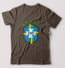 Load image into Gallery viewer, Brazil Football T-Shirt for Men-Olive Green-Ektarfa.online
