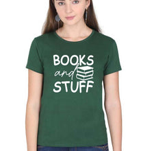 Load image into Gallery viewer, Books T-Shirt for Women-Dark Green-Ektarfa.online
