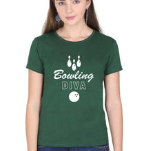Load image into Gallery viewer, Bowling Diva T-Shirt for Women-Dark Green-Ektarfa.online
