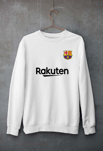 Barcelona Unisex Sweatshirt for Men/Women-S(40 Inches)-White-Ektarfa.online