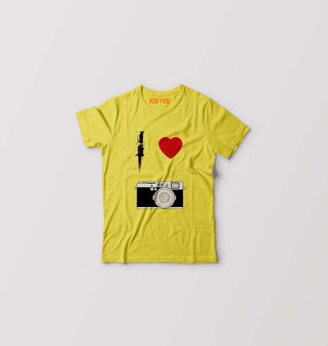 I love camera Kids T-Shirt for Boy/Girl-Yellow-Ektarfa.online