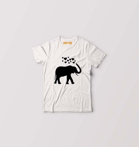 Elephant Hearts Kids T-Shirt for Boy/Girl-White-Ektarfa.online
