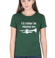 Load image into Gallery viewer, Trumpet Love T-Shirt for Women-Dark Green-Ektarfa.online
