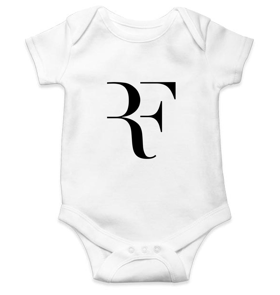 Roger Federer(RF) Kids Romper For Baby Boy/Girl-0-5 Months(18 Inches)-White-Ektarfa.online