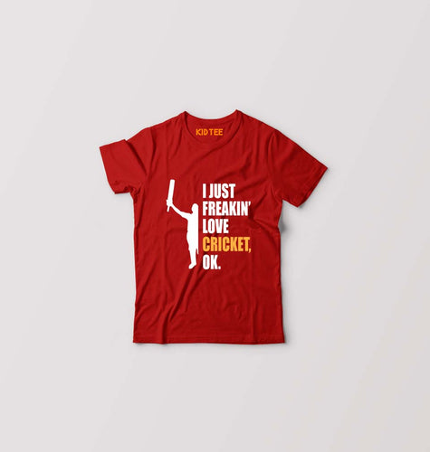 Love Cricket Kids T-Shirt for Boy/Girl-Red-Ektarfa.online