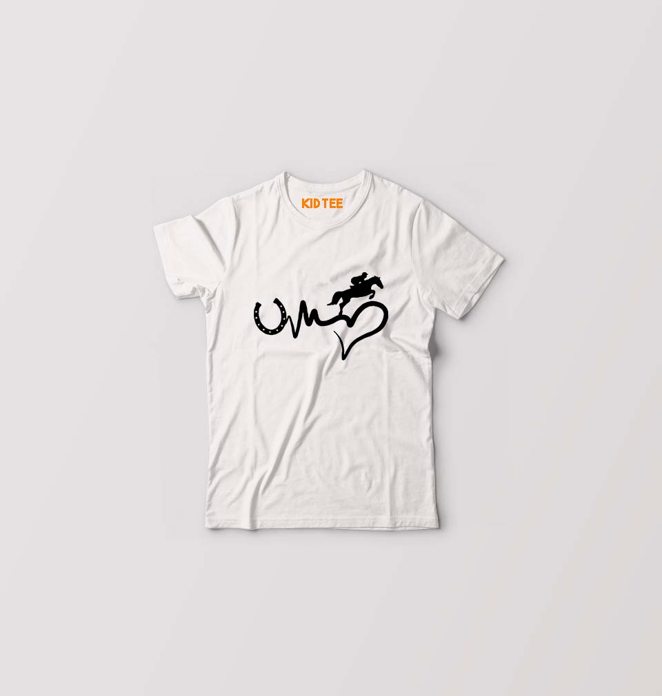 Horse Riding Kids T-Shirt for Boy/Girl-White-Ektarfa.online