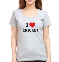 Load image into Gallery viewer, Love Cricket T-Shirt for Women-Grey Melange-Ektarfa.online
