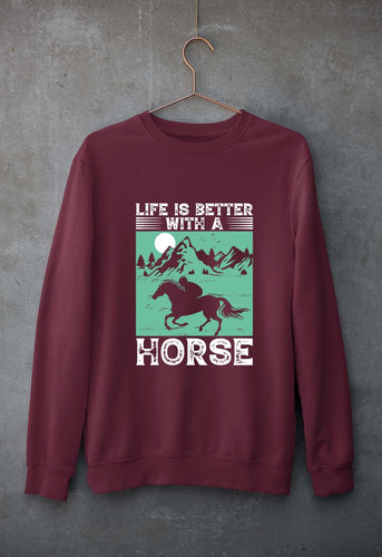 Horse Riding Unisex Sweatshirt for Men/Women-Maroon-Ektarfa.online